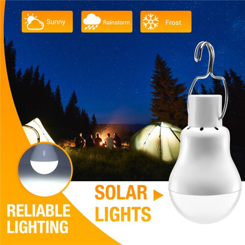 Solar Panel Powered Led Bulb Light Portable Outdoor Camping Tent  Lamp 15W 1