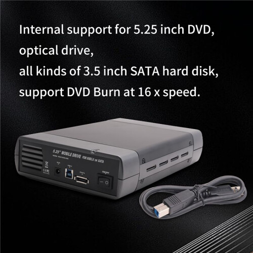 USB 3.0 DVD CD Case External HDD Mobile Box for 3.5 inch  Enclosure ROM Burner EU Plug 1