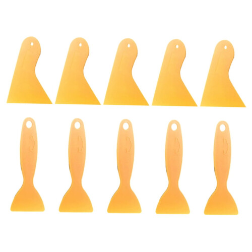 10Pcs Glue Scraper for DIY Enthusiasts Small and Large Size Yellow Plastic 2