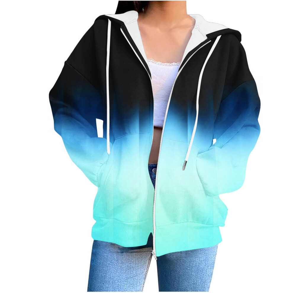 Women's Printed Hoodie With Zipper Pocket Fall Winter 9180435482716