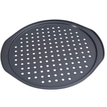 Pizza Pan 12 Inch Nonstick Round Carbon Steel Baking Pizza Pan with Holes for Oven Bakeware Pizza Tray with Handle