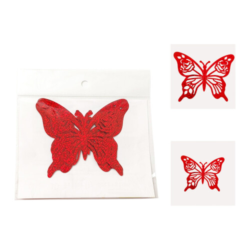 Valentine's Day Red Bowknot Butterfly Stickers 3D Double 1