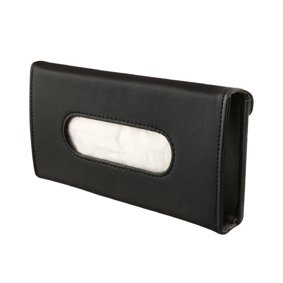 2Pcs Leather Tissue Holder For Car, Napkin Holder Hanging Tissue Box Cover For Car, Mask Holder For Car 9110895619414