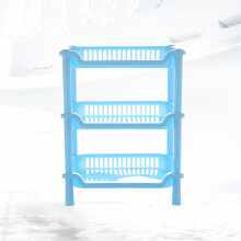 Étagère carrée en plastique bleu pour rangement de salle de bain (1 pièce)