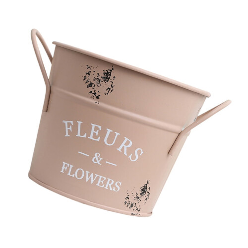 Vaso de plantas galvanizado rosa, 13x4,1 polegadas, pacote com 1 unidade
