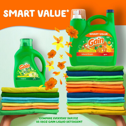 A Boost Liquid Laundry Deternt, Island Fresh Scent, 107 Loads, 154 fl oz, HE Compatible 2