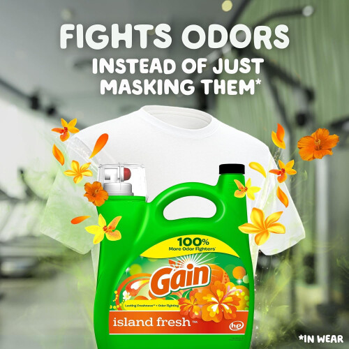 A Boost Liquid Laundry Deternt, Island Fresh Scent, 107 Loads, 154 fl oz, HE Compatible 1