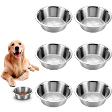 6-Pack Stainless Steel Dog Bowls, Thickened, Dishwasher Safe, 6.9", for Medium/Large Dogs & Cats – Compatible with Standard Dishwashers