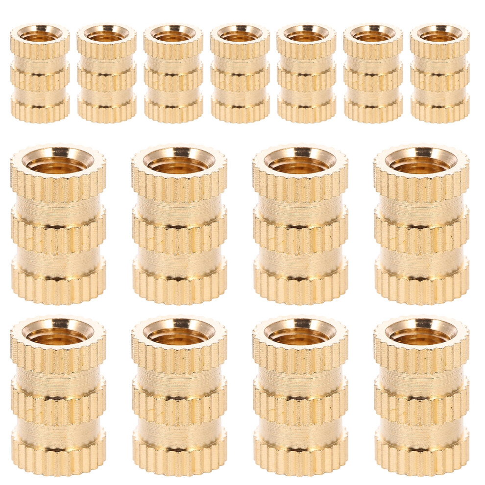 Knurled Nut Threaded Insert Female Brass Embedment Nuts 1/4 Inch Inserts For Wood 9110895621547