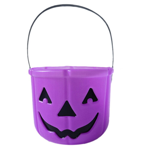 Balde de Halloween com abóbora de 15 cm (6 polegadas) para doces ou travessuras 1