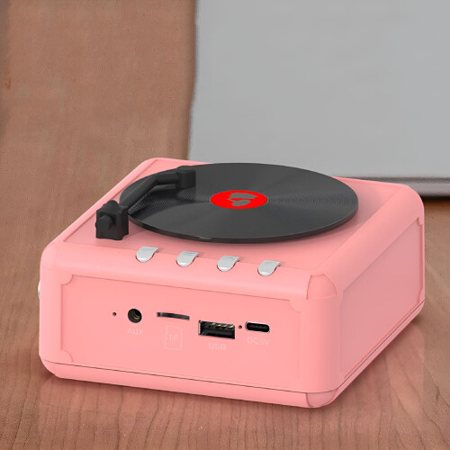 Retro-CD-Player in Pink mit Bluetooth und SD-Kartensteckplatz 1