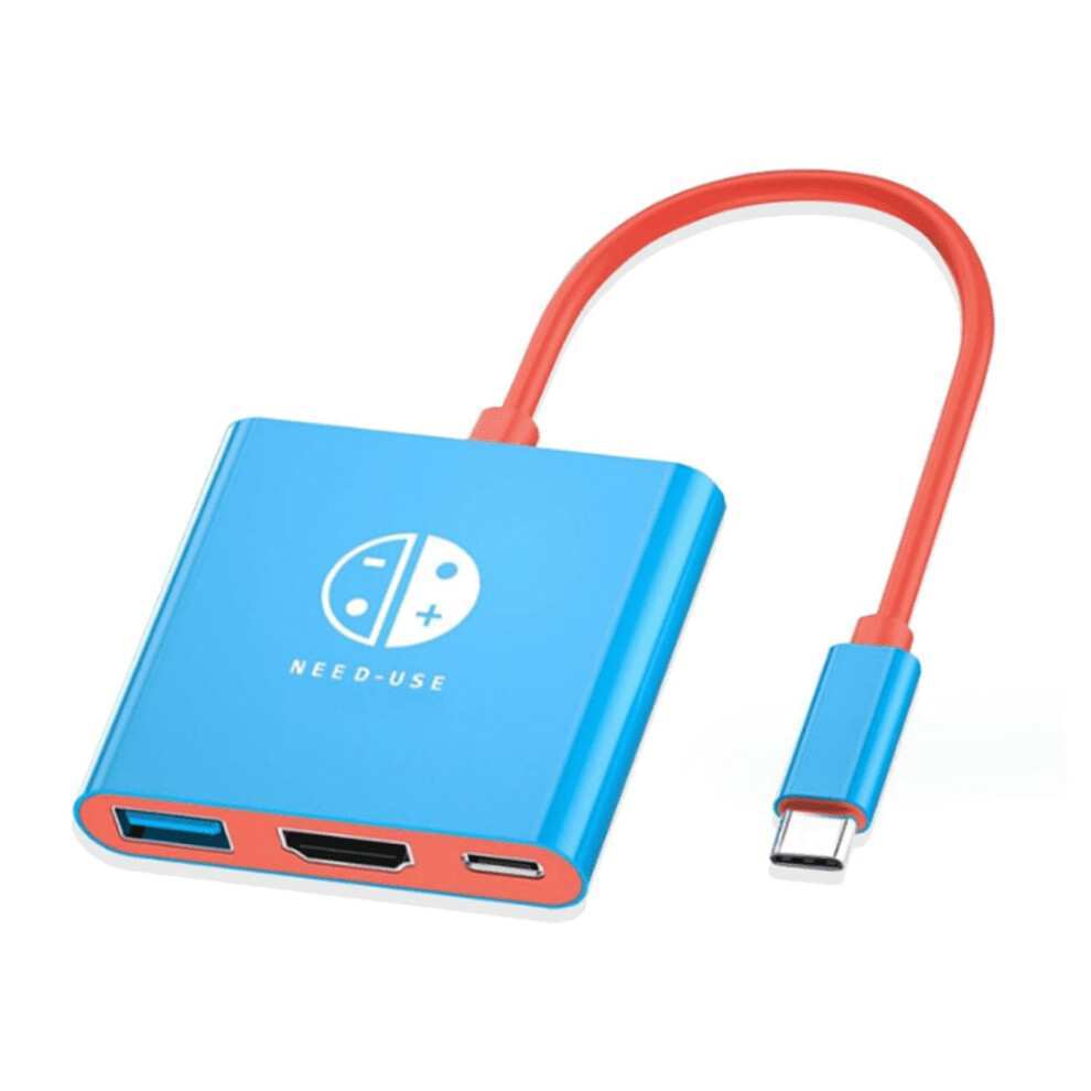 Switch Dock With Hdmi,Portable Versatile Steam Deck Dock For Expanding Display,3In1 - Switch Dock For Compatible With Nintendo Blue/Red 9110895622209
