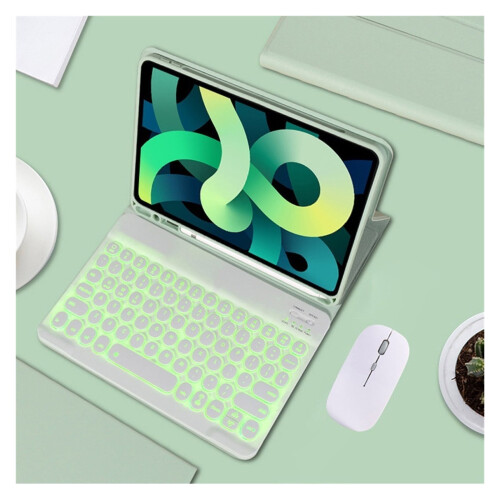 Étui clavier rétro rétro avec souris pour iPad 10.2