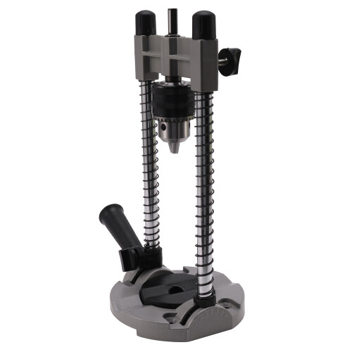 1 Pcs Multifunctional Drill Stand Adjustable 45-90 Angle Drill Guide Attachment, with Chuck Drill Holder Stand, for Electric Drill 2