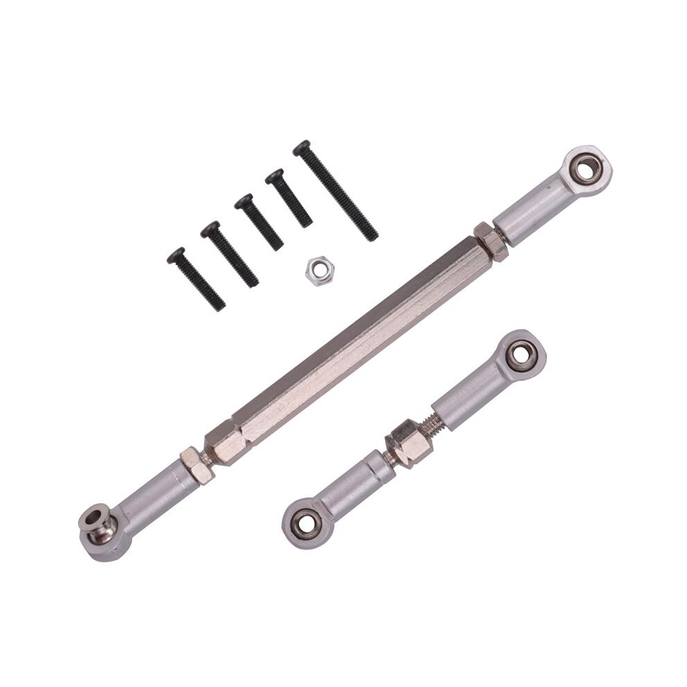 Rc Steering Rod Cnc Machining Aluminum Alloy Steering Linkage Rod Set For Wpl 1608T Rc Truck Rc Steering Linkage Set, Grey 6033629678033