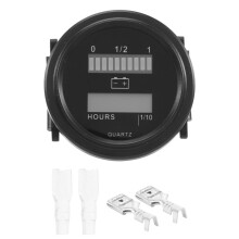 LED con Contaore Indicatore Della Batteria Rotondo Indicatore del Misuratore 12 / 24V 36V 48V 72V per Carrello da per Barche Carrello Elevatore
