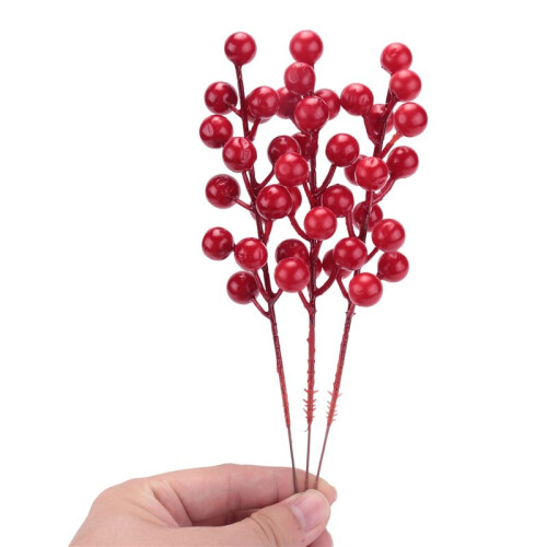 Pacote de 20 Caules de Frutas Vermelhas de Natal Artificiais de 8 Polegadas para Enfeites de áRvore de Natal, Guirlanda de Natal Diy, DecoraçãO de 1