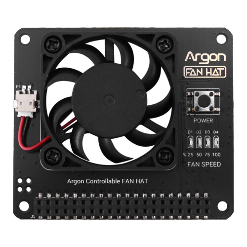 Argon Fan HAT for Raspberry Pi 4/ 3 Cooling Fan with Software Adjustable Speed / 40mm  Fan for Raspberry Pi4