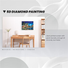 DIY 5D Pintura Diamante Paisagem Lodge Furadeira Completa Rodada Decoração de Casa Bordado Imagem Artesanal Kit de Arte