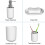 4 Pcs Plastic Bathroom Accessory Set,Bath Toilet Brush Accessories Set with Toothbrush Holder,Toothbrush Cup(White) 3