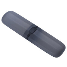 Estojo de Escova de Dentes de Viagem EsticáVel Recipiente de Pasta de Dente Antibacteriano Caixa AjustáVel Preto
