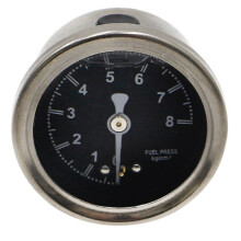 CNSPEED Aluminum Silver Fuel Pressure Regulator Black Face Color Meter with 1/8 NPT Indicator Control Oil Car Meter