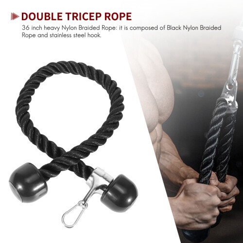 Corda de TríCeps para ServiçO Pesado 36 Polegadas com MosquetãO, MáQuina de Cabo de FixaçãO de Fitness Corda Pulldown para Academia em Casa 1