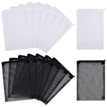 16 PeçAs Sacos de Filtro de MíDia de Malha de AquáRio, Sacos de Malha de Filtro de MíDia de NáIlon com ZíPer (Para Carbono Particulado), Bolas