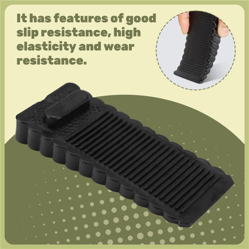 6 Pack  Rubber Wedge - Sturdy and Stackable Door Stoppers - Slip-Resistant Rubber Door Stop Works  All