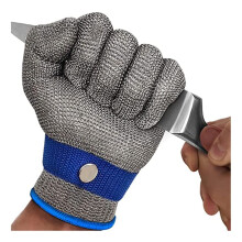 Cut Resistant Gloves XXL with Adjustable Wrist Strap, Stainless Steel Safety Work Gloves for Kitchen and Metal Work