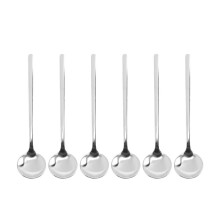 Stainless Steel 6Pcs Espresso Spoons Teaspoons for Coffee Sugar Dessert Cake Ice Cream Soup Antipasto (Silver)