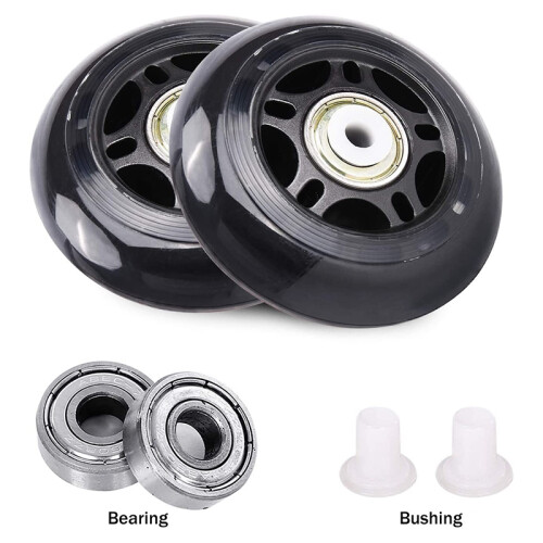 4 Pack Inline Skate Wheels Indoor/Outdoor Replacement Wheel with Bearings 70mm,Black 1