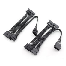 2 Sztuk  4Pin IDE do 5  15Pin Dysk Twardy Kabel Rozdzielacza Zasilania dla MajsterkowiczóW PC Sever 18AWG 4-Pinowy do 15-Pinowego Zasilania