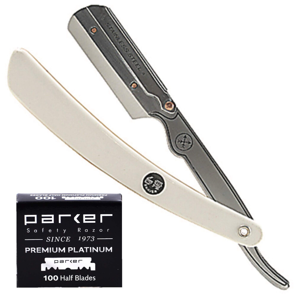 Parker Safety Razor Parker Srw Straight Edge Barber Razor For Men With 100 Parker Platinum Stainless Steel Single Edge Barber Razor Blades For A Barber Shop Shave