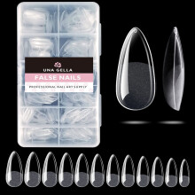 UNA GELLA Nageltips för Perfekta Mandelförlängningar, 504st Pre-Etchade Soft Gel X Falska Naglar