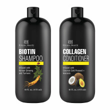 Champú y Acondicionador Botanic Hearth Biotin con Colágeno - Combate la Pérdida y Afinamiento del Cabello