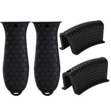 Paquet de 4 Supports de PoignéE Chaude en Silicone Couvercle de PoignéE de Poêle en Fonte Couvercle de PoignéE de Pot Manchon RéSistant à la