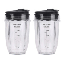 Tazze Frullatore  da 2 Pezzi da 18 Once con Coperchio per  Auto IQ BL480 BL642 BL450 BL682 BL480, BL490, BL640 BL680