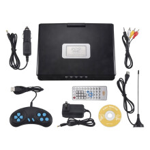 9,8 Tums BäRbar Mobil DVD med -Tv Hd-Spelare Inbyggd Uppladdningsbart Batteri Support -Kort/USB-Port/Dvd Us-Kontakt