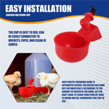 12PCS Pollo Tazza di Irrigazione Automatica Riempimento Abbeveratoio Pollame Ciotola per Irrigazione Filetto Tazza per Alimentatore per Pollo