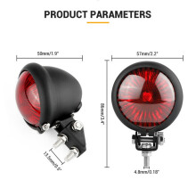 Motorcykel Bakljus LED Bakre Bromslampa för Cafe Racer Bobber Chooper