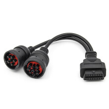 Auto Lkw Y Kabel OBD OBD2 16 Pin Buchse auf J1708 6Pin/ J1939 9Pin OBDII Y Kabel Diagnose Adapter Kabel