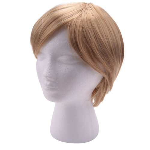 Short Layered Fluffy Wavy Full Synthetic Wig Blonde Highlights 1