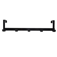 Wide over the Door Rack Wrought Iron Hook Black