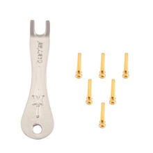 Perni per Chitarra Ponte 6 Pezzi Perno nel Ottone per Chitarra Acustica con Estrattore per Chitarra Ponte