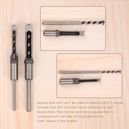 10Mm/16Mm Square Hole Mortiser Drill Bit Mortising Chisel Woodworking Electric Drill Tools 2