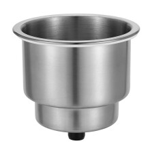 Stainless Steel Cup Drink Holder Brushed with Drain Marine Boat Rv