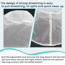 160 Mesh Reusable Fine Mesh Wine Strainer Juice Soy Milk Nut Milk Tea Nylon Filter Bag Bowl Shape Food Coffee Filter