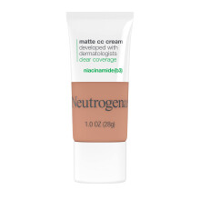 Neutrogena Clear Coverage Flawless Matte CC Cream, Full-Coverage Color Correcting Cream Face Makeup with Niacinamide (b3), Hypoallergenic, Oil Free &