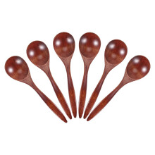 Wooden Spoons for Eating, 6 Pieces Natural Wood Eating Spoon, 7 Inch Eco-Friendly Handmade Teaspoon for Dinner, Salad Desserts, Chips, Snacks, Cereal,